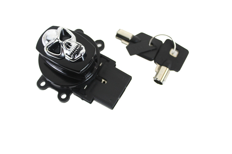 Volt Tech #370103 - Black Ignition Switch with Chrome Skull