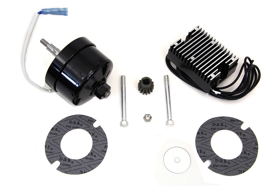 V-Twin - Black 12 Volt Alternator Generator Conversion Kit