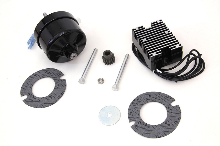 V-Twin - Black 12 Volt Alternator Generator Conversion Kit