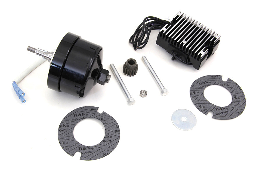 V-Twin - Black 12 Volt Alternator Generator Conversion Kit