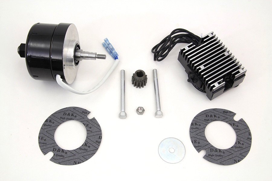 V-Twin - Black 12 Volt Alternator Generator Conversion Kit