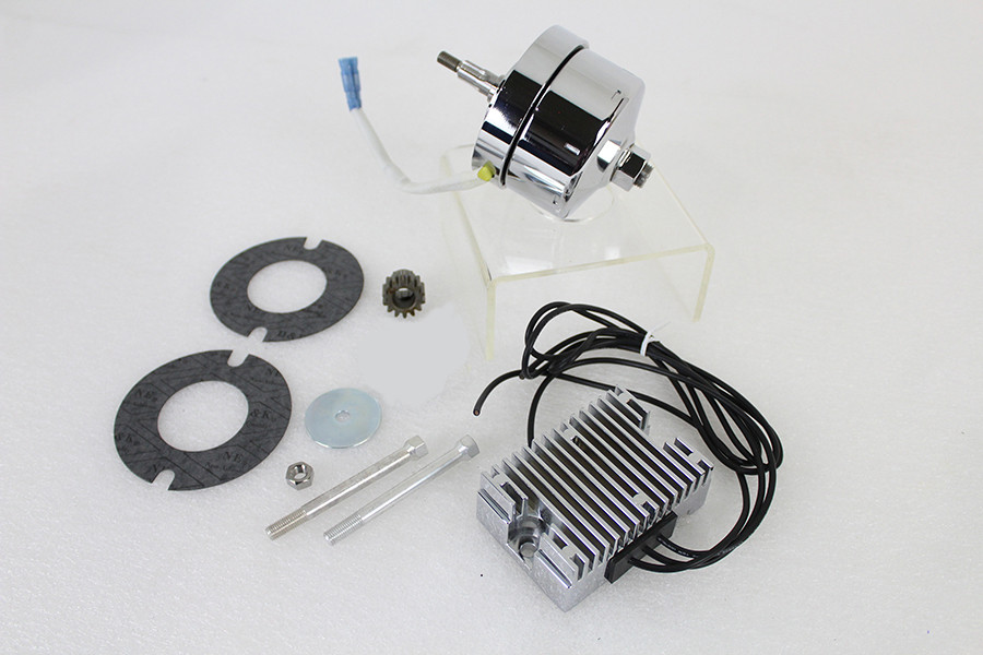 V-Twin - Chrome 12 Volt Alternator Generator Conversion Kit