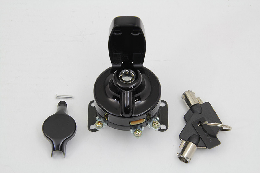 Volt Tech #21-0202PGB - Fat Bob Ignition Switch with 5 Terminals Gloss Black