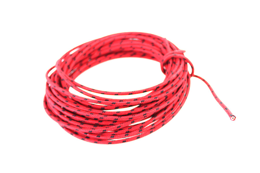 Volt Tech #40188 - Red with Black Dot 25' Braided Wire
