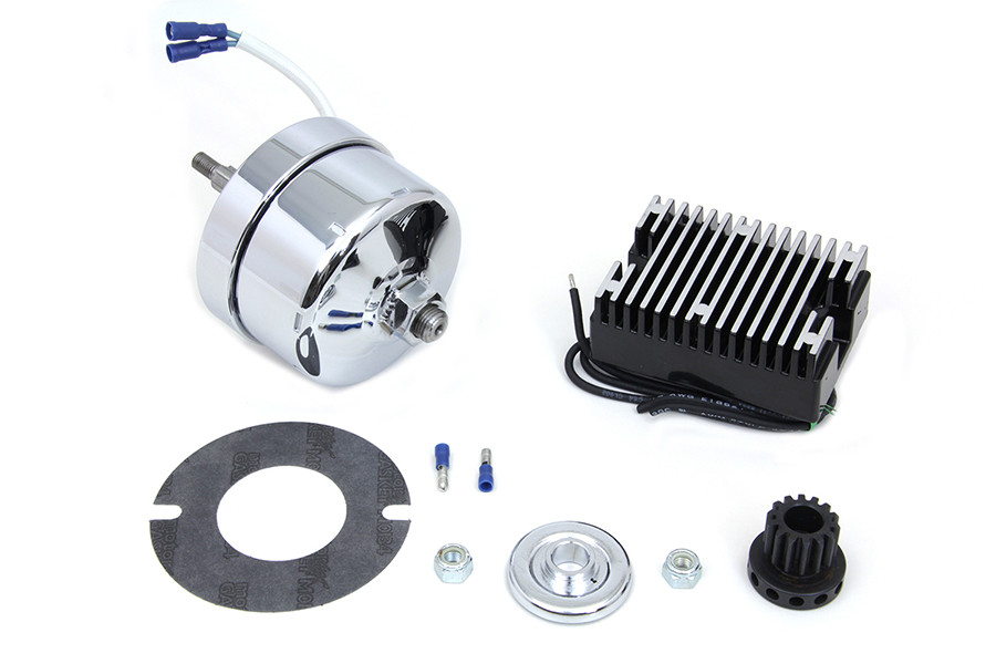 Volt Tech - Chrome 12 Volt Alternator Generator Conversion Kit