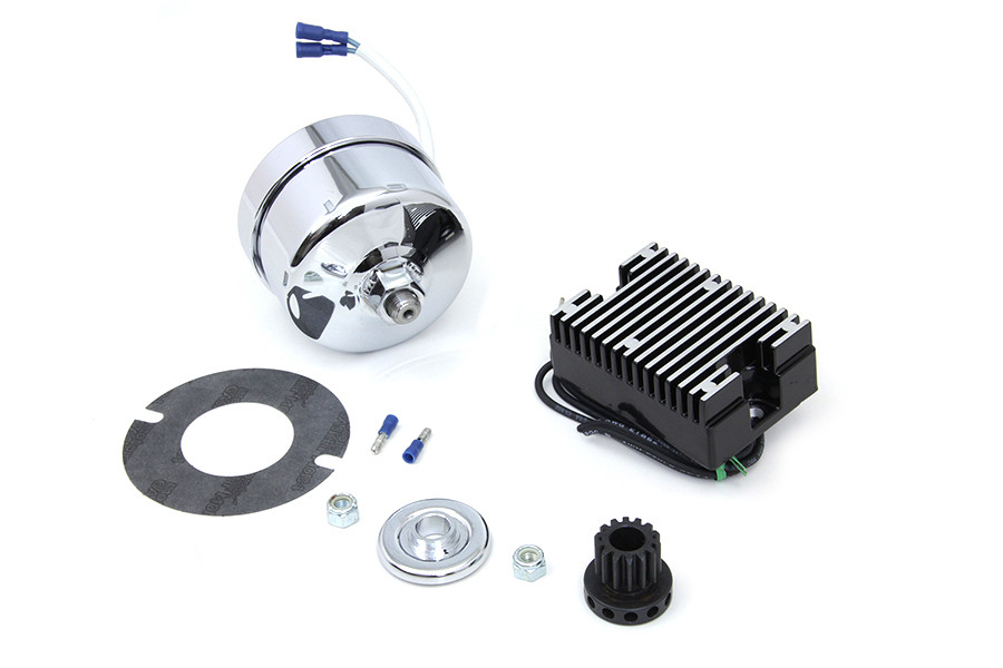 Volt Tech - Chrome 12 Volt Alternator Generator Conversion Kit