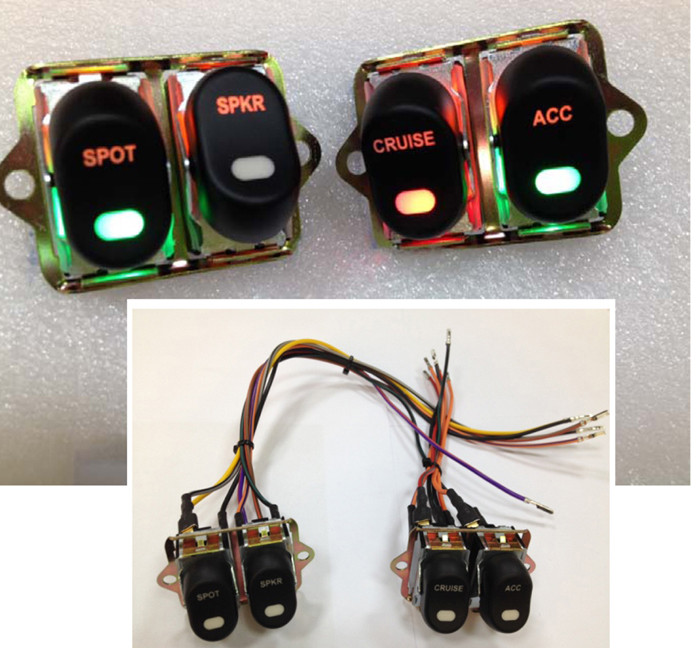 Volt Tech #63514 - Rocker Style LED Fairing Switch Kit Black