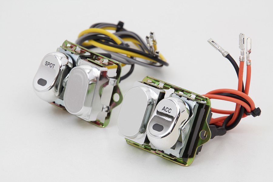 Volt Tech #63517C - Rocker Style LED Fairing Switch Kit Chrome