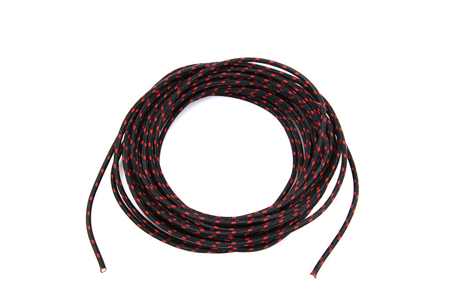 Volt Tech #40269 - Black with Red Dot 25' Braided Wire