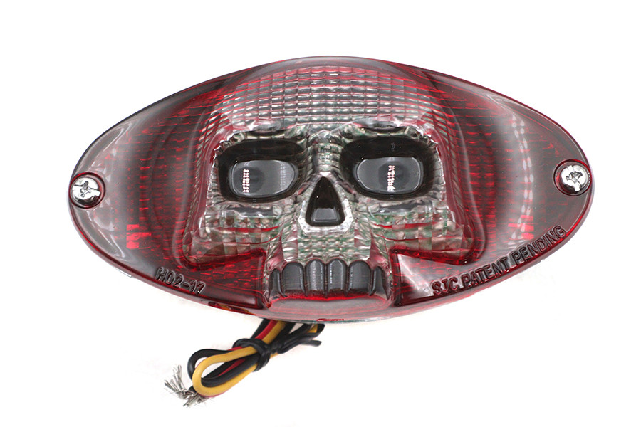 Wyatt Gatling - Chrome Cateye LED Tail Lamp Skull Style