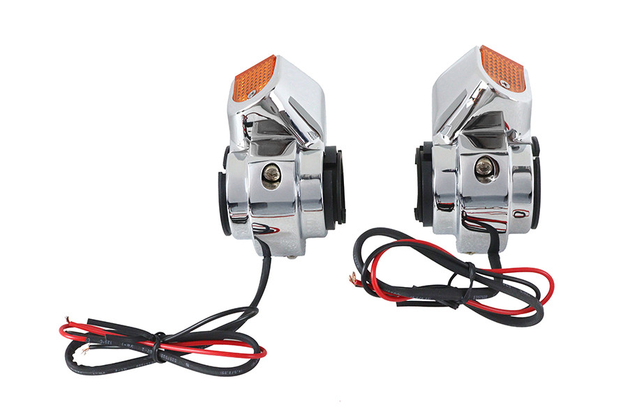 Wyatt Gatling #20-6060 - Chrome Front Turn Signal Marker Lamp Set