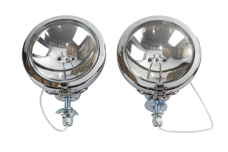 V-Twin - Replica Chrome Guide Spotlamp Set 12 Volt