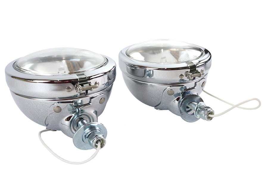 V-Twin - Replica Chrome Guide Spotlamp Set 12 Volt