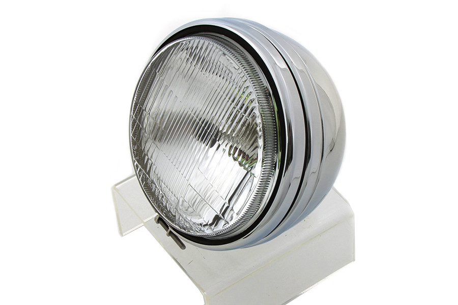 Wyatt Gatling #20-0307CD - 5-3/4 inch Round Stock Type Chrome Headlamp