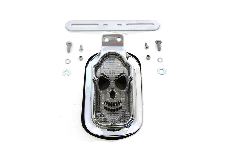 Wyatt Gatling #12-0090KC - Skull Face Tombstone Tail Lamp Clear Lens