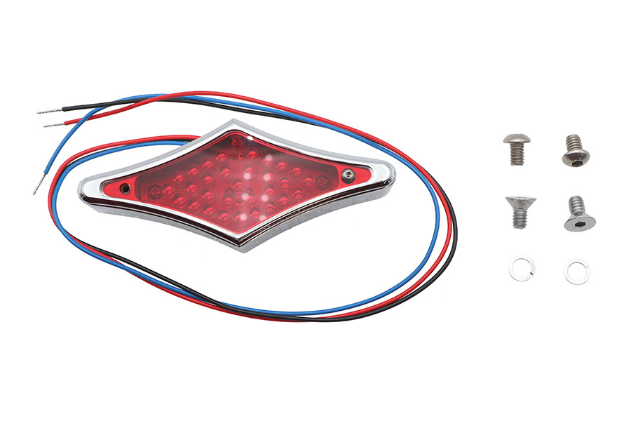 Wyatt Gatling #76100 - Chrome Diamond LED Flat Back Tail Lamp