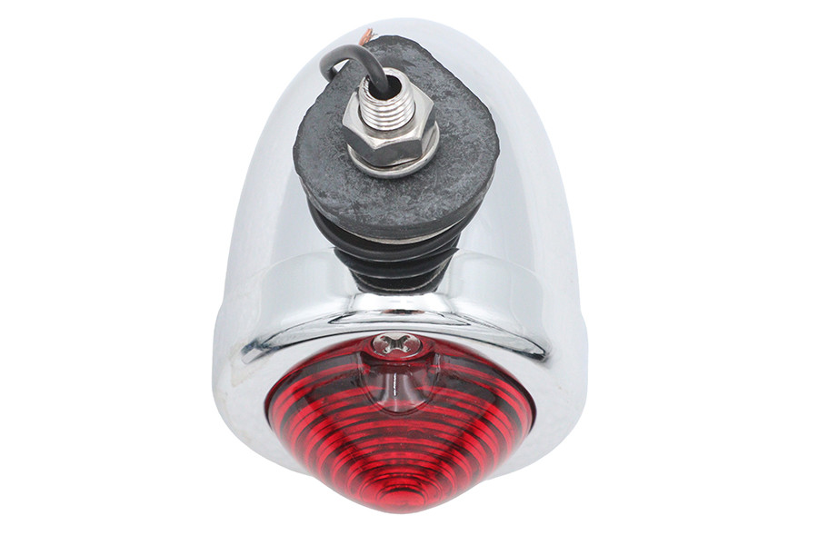 Wyatt Gatling #02374 - Chrome Bullet Marker Lamp Red Single Filament