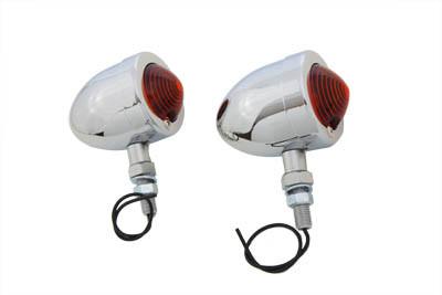 Wyatt Gatling #20-6505BL - Chrome Red Marker Lamp Set With Single Stem