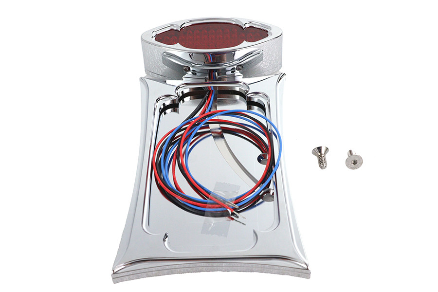 Wyatt Gatling #76379T - Chrome Billet LED Tail Lamp and License Plate Vertical Side