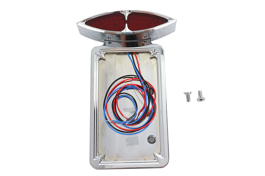Wyatt Gatling #76386T - Chrome Billet LED Tail Lamp and License Plate Vertical Side