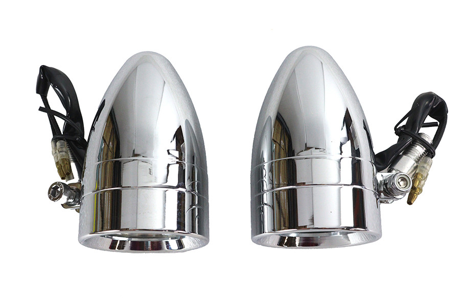 Wyatt Gatling #20-6054 - Chrome Torpedo Marker Lamp Set with Clear Lens