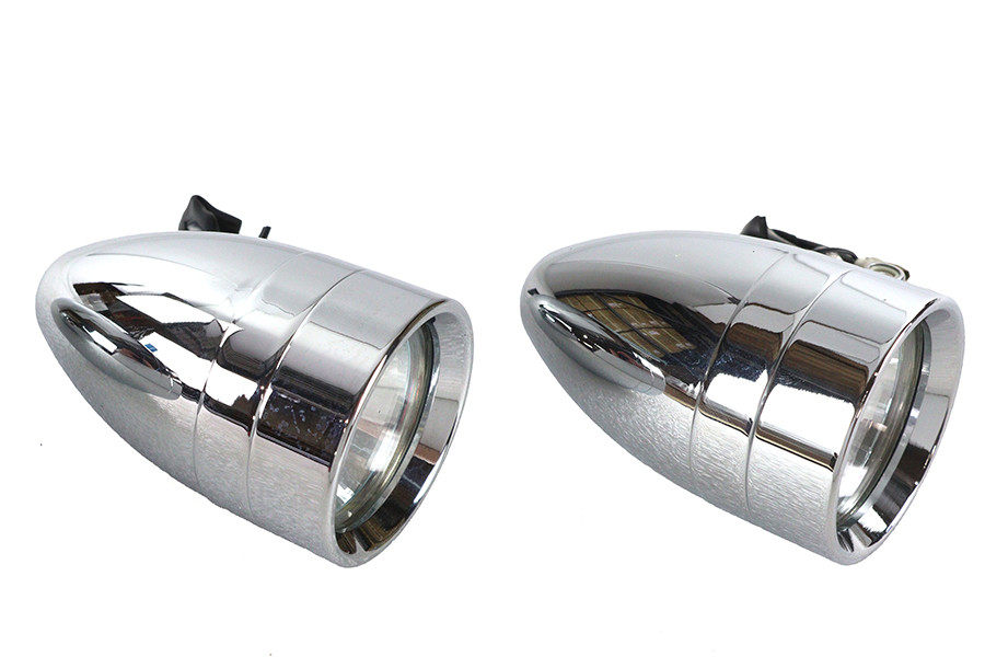 Wyatt Gatling #20-6054 - Chrome Torpedo Marker Lamp Set with Clear Lens