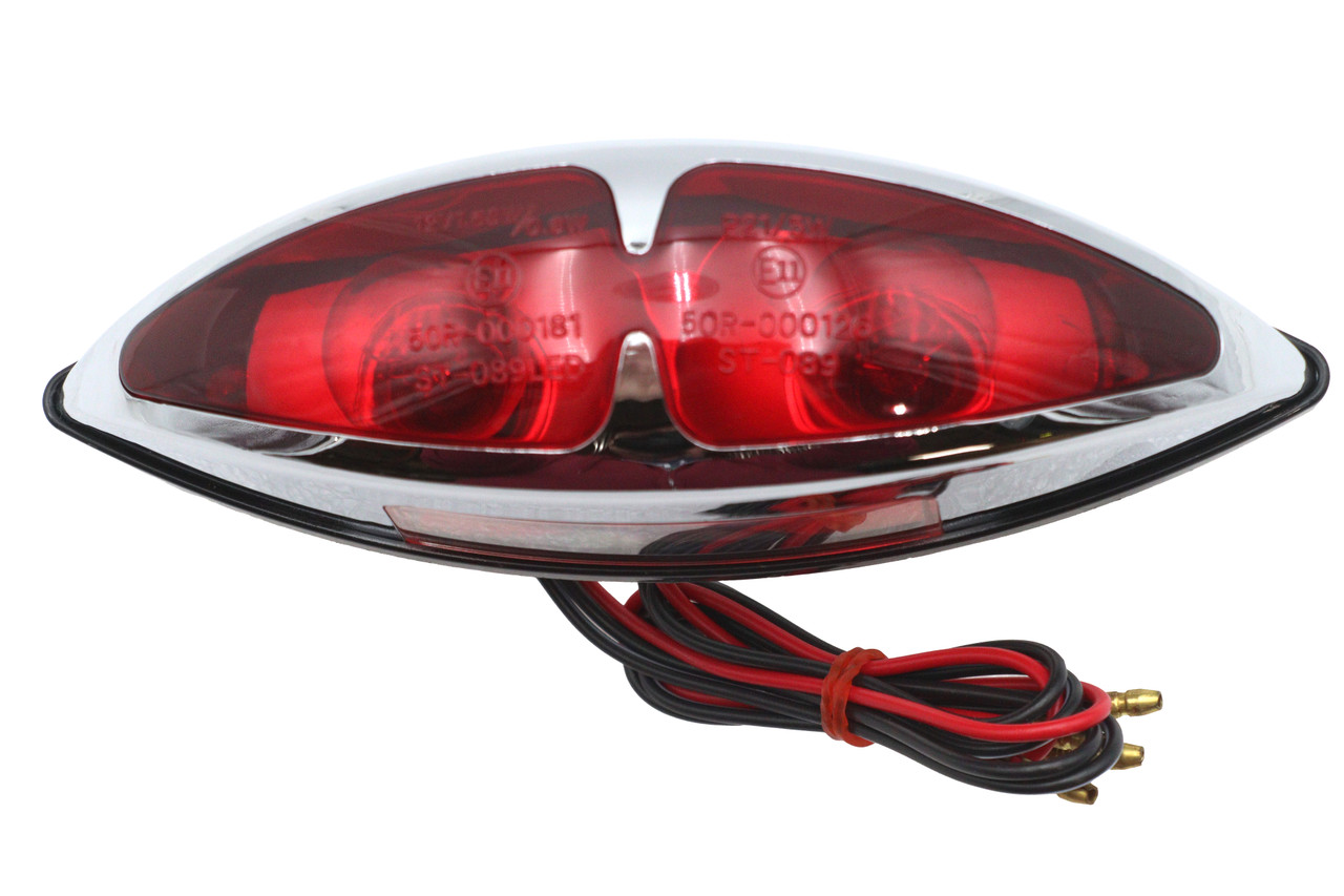 Wyatt Gatling #20-6567-AE - Chrome ABS Big Eye Red Lens Tail Lamp