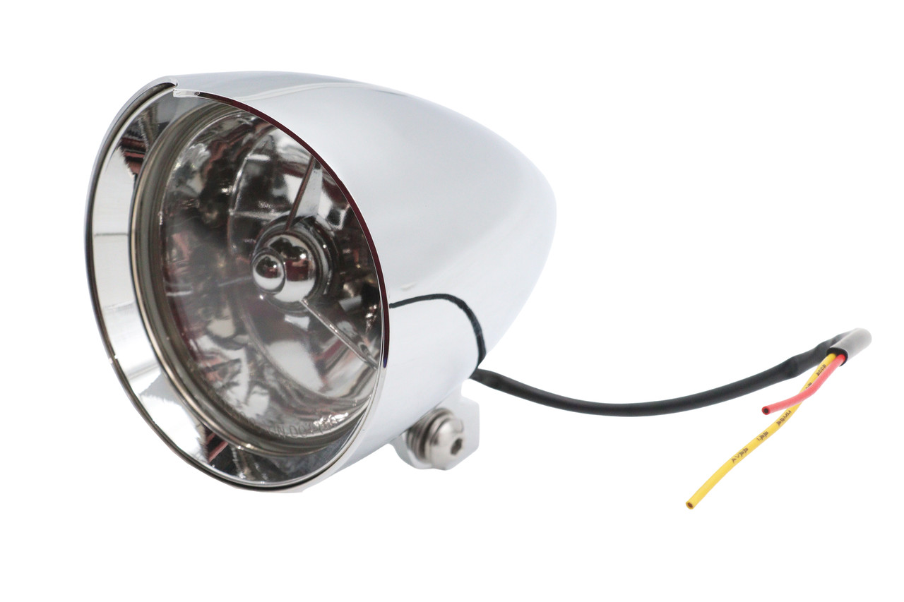 Wyatt Gatling - 4-1/2 inch Round Chrome Billet Headlamp