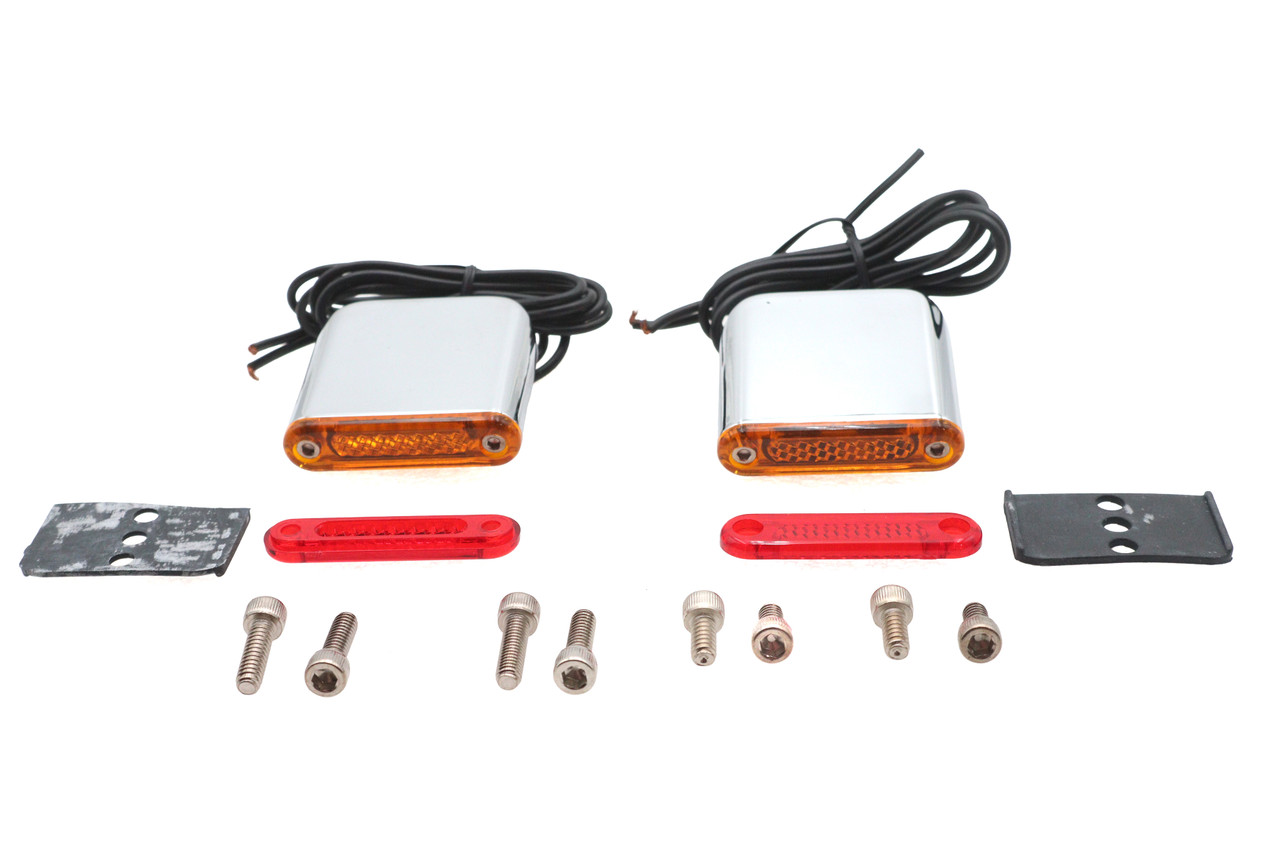 Wyatt Gatling #12-6010 - Square Red and Amber Lens Marker Lamp Set