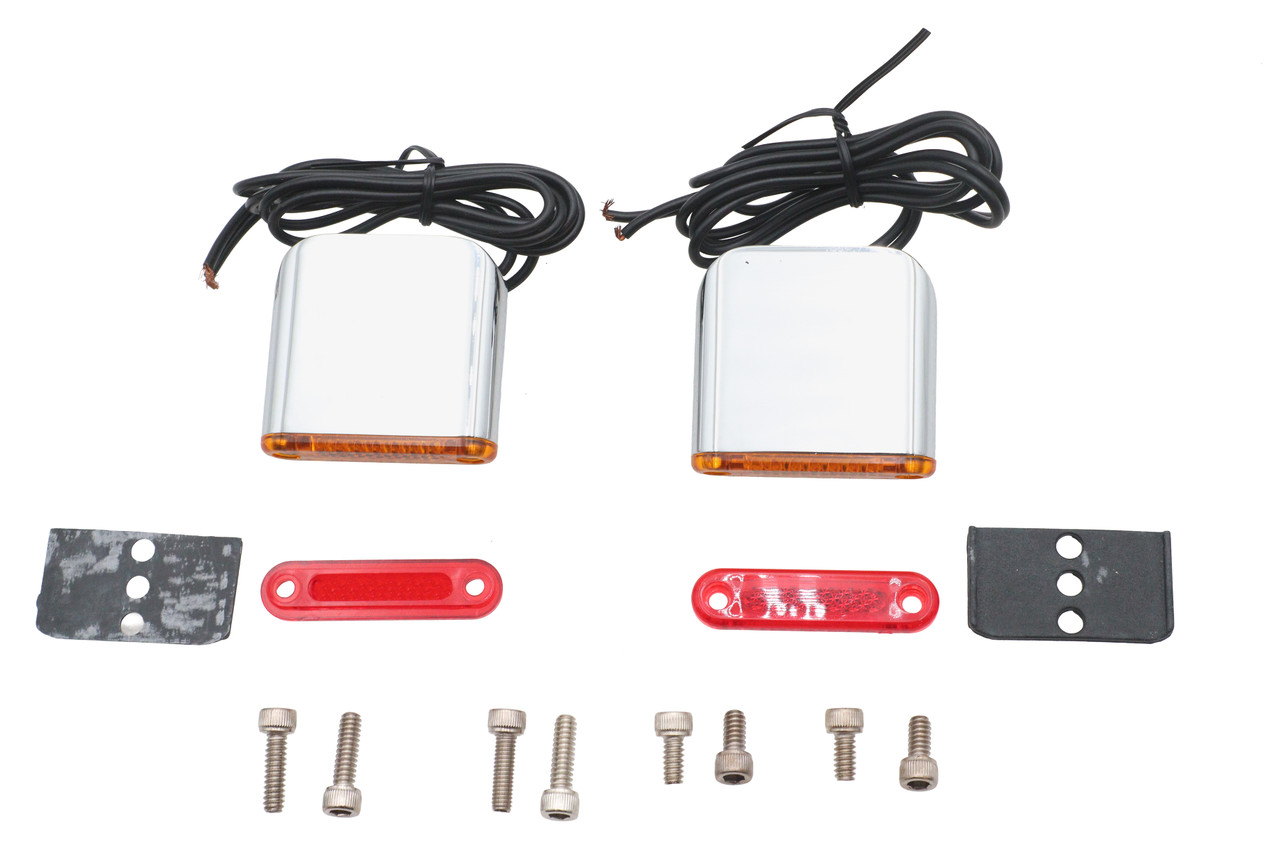 Wyatt Gatling #12-6010 - Square Red and Amber Lens Marker Lamp Set