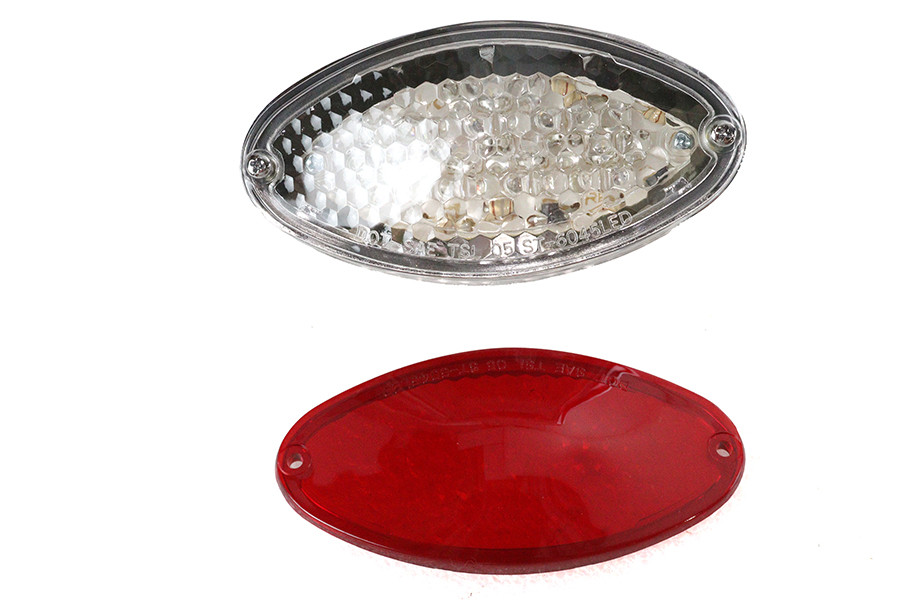 Wyatt Gatling #L24-0422C/R - Chrome Cateye Stepped Design Tail Lamp