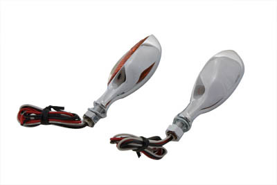 Wyatt Gatling #12-6140DA - Chrome Eagle Eye Amber Marker Lamp Set