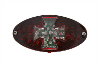 Wyatt Gatling #12-0414RC - Oval Tail Lamp with Maltese Inset Red