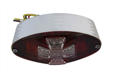 Wyatt Gatling #12-0414RC - Oval Tail Lamp with Maltese Inset Red