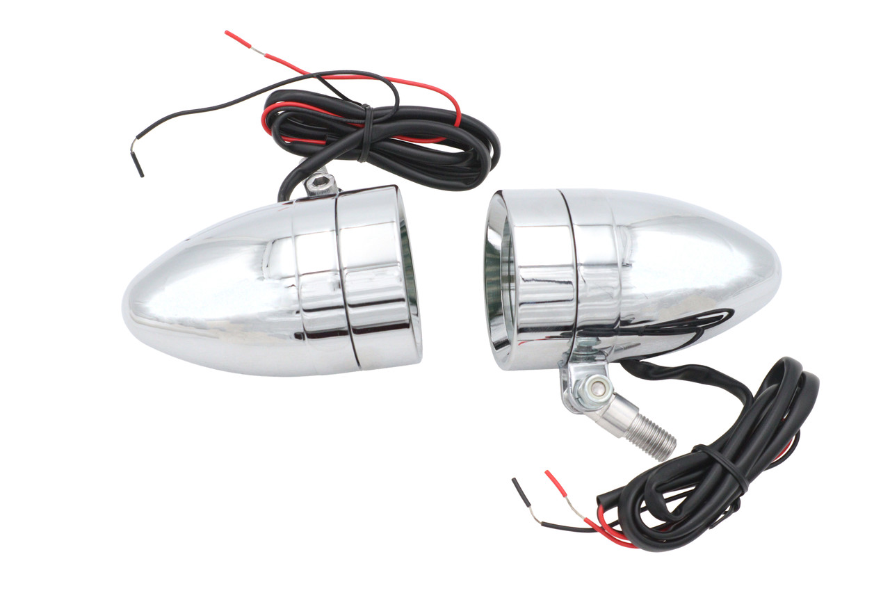 Wyatt Gatling #20-6054ALED - Chrome Bullet Marker Lamp Set with Amber LEDs