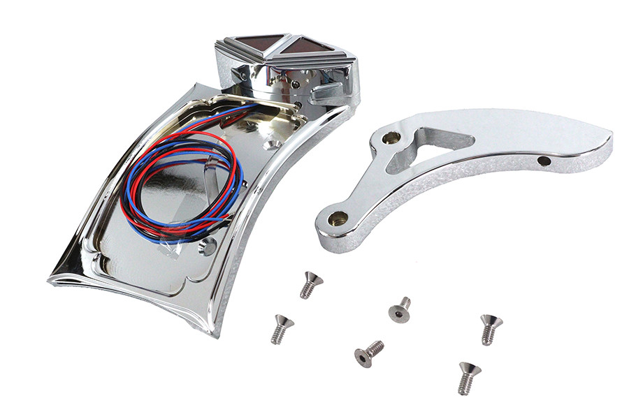 V-Twin - Chrome Curved Tail Lamp Kit Spike Type