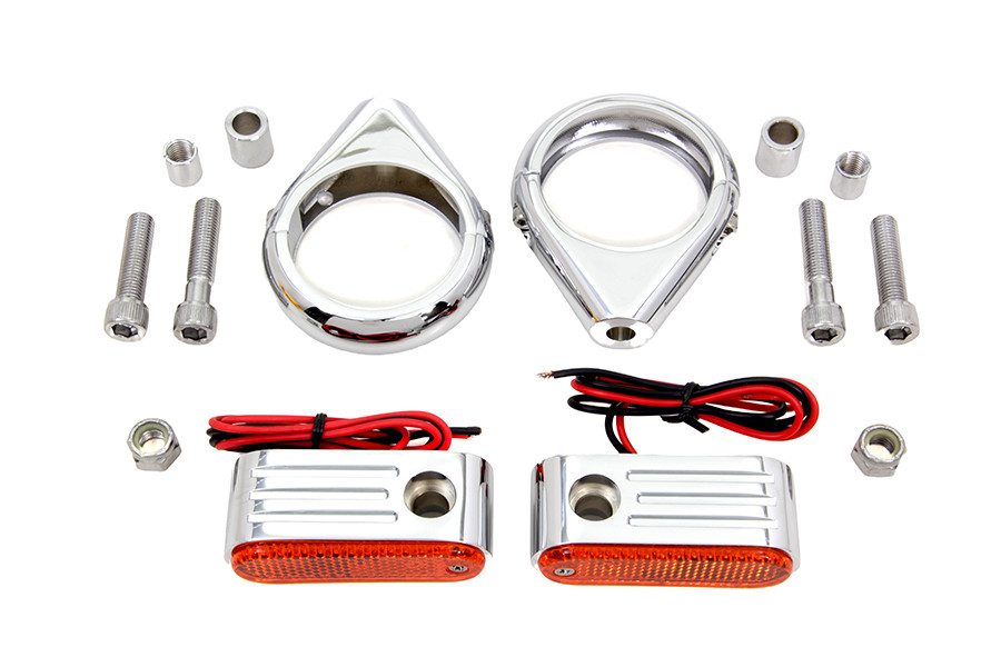 Wyatt Gatling #L12-6049D - Turn Signal Kit Front with 49mm Fork Clamps