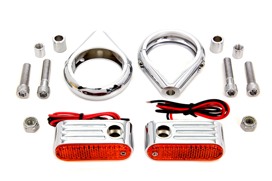 Wyatt Gatling #L12-6049D - Turn Signal Kit Front with 49mm Fork Clamps