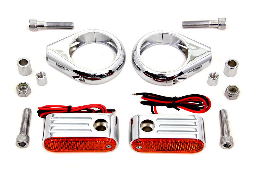 Wyatt Gatling #L12-6049D - Turn Signal Kit Front with 49mm Fork Clamps