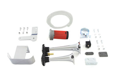 V-Twin #77249 - Chrome Universal Air Horn Kit