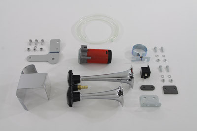 V-Twin #77249 - Chrome Universal Air Horn Kit