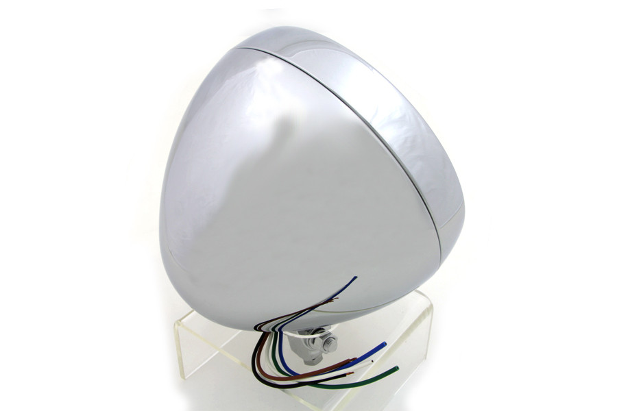 Wyatt Gatling #20-6073E - 6 inch Round Headlamp Steel Chrome