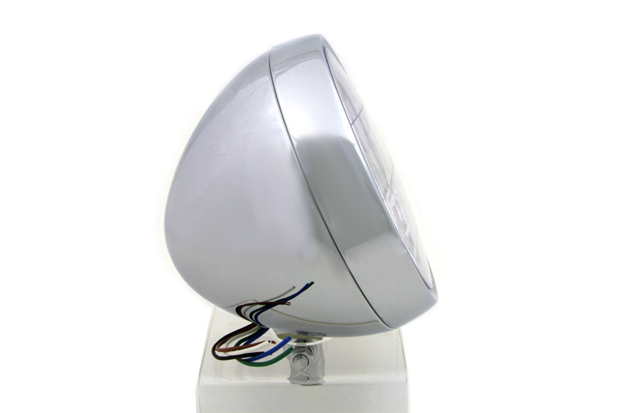 Wyatt Gatling #20-6073E - 6 inch Round Headlamp Steel Chrome