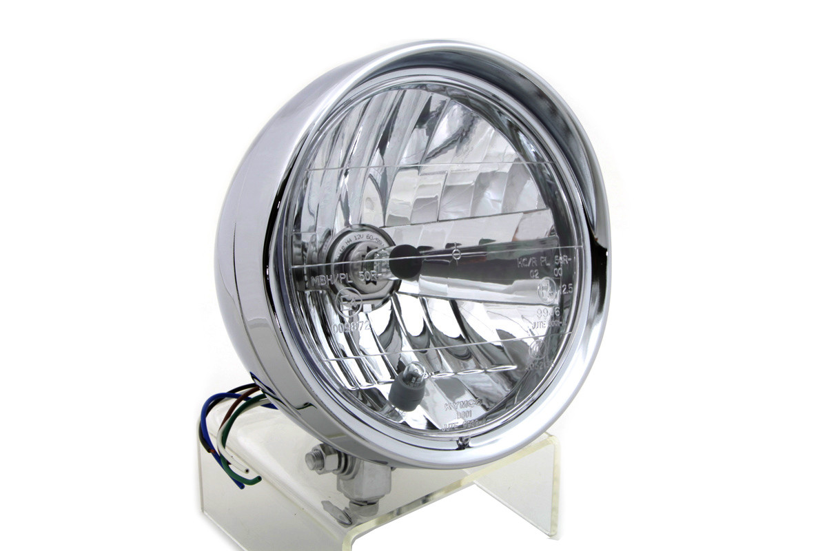 Wyatt Gatling #20-6073EV - 6-1/2 inch Round Headlamp Steel Chrome