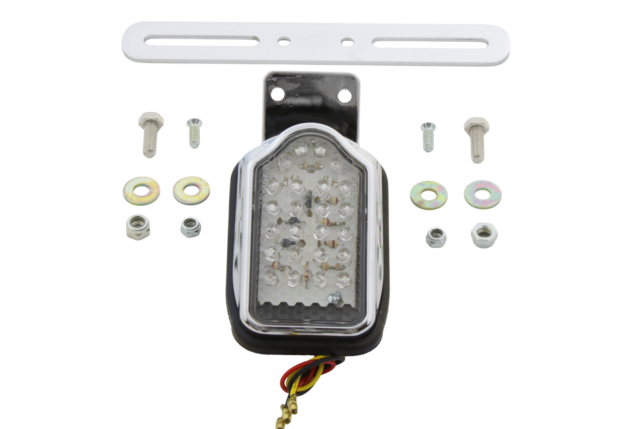 Wyatt Gatling #12-0421B - Chrome Mini Tombstone Tail Lamp with Bracket
