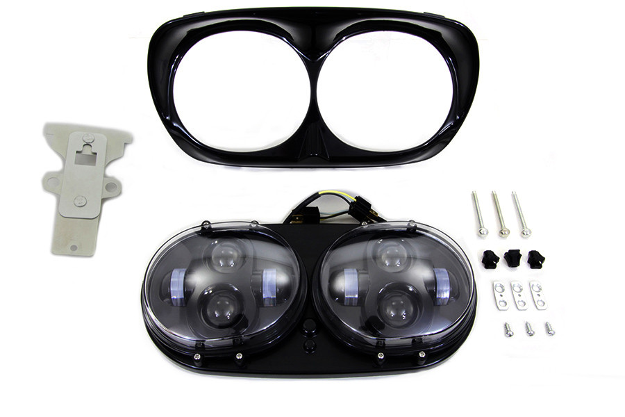 Wyatt Gatling #67700109 BL/BL - Black Dual LED Headlamp Unit
