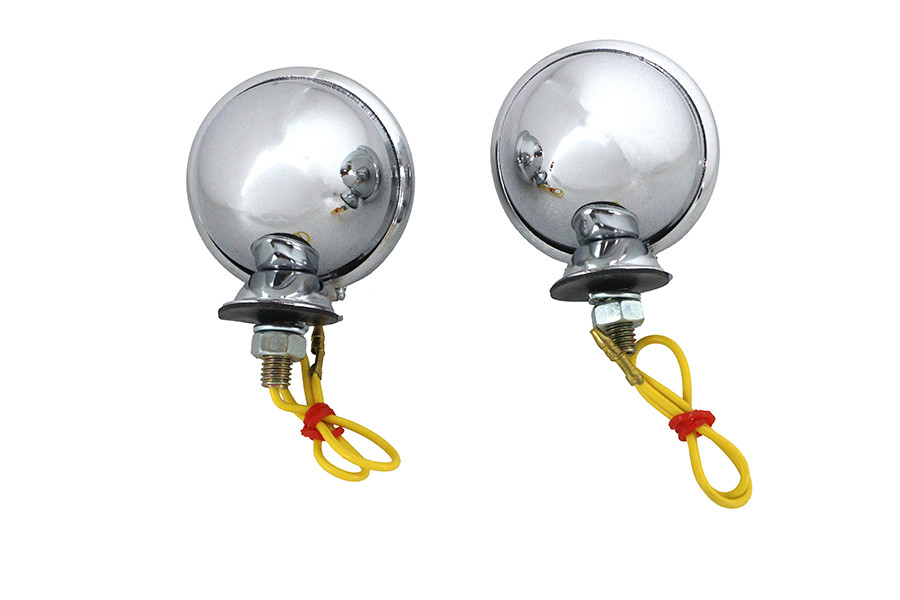 Wyatt Gatling #77389S - Chrome Turn Signal Set Bullet with Smoked Lens
