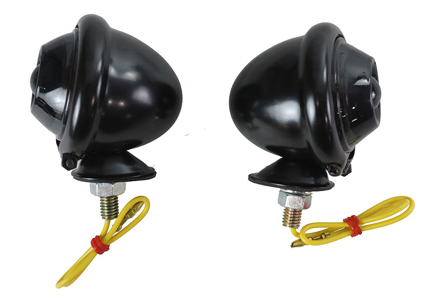 Wyatt Gatling #77389BS - Black Turn Signal Set Bullet with Smoked Lens