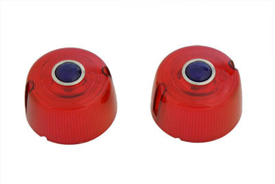 Chris Products #DHD1RB - Turn Signal Lens Set Red with Blue Dot
