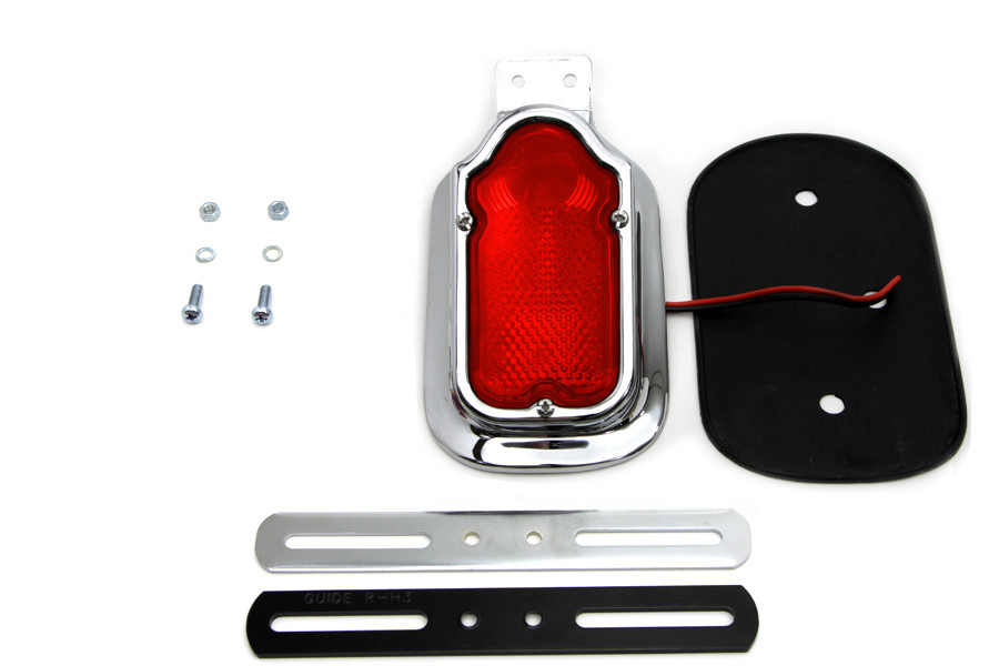 V-Twin - Chrome Tombstone Style Tail Lamp